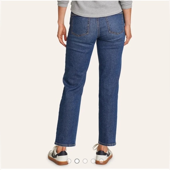 Eddie Bauer Women's Authentic High-Rise Blue Jeans Size 10S Straight Fit Denim - Picture 2 of 13